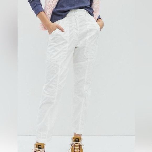 Maeve x Anthropologie Alyx Seamed Cargo Utility Pants in White Size 8 - Picture 1 of 13